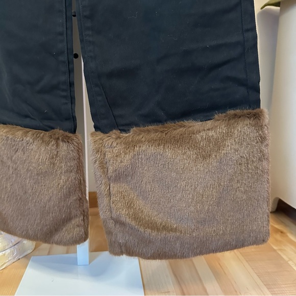 WEWOREWHAT Faux Fur Straight Leg Jeans - Picture 5 of 11